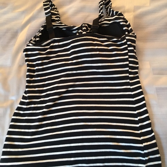 Soft surroundings bra top, black and cream stripe - Picture 2 of 3